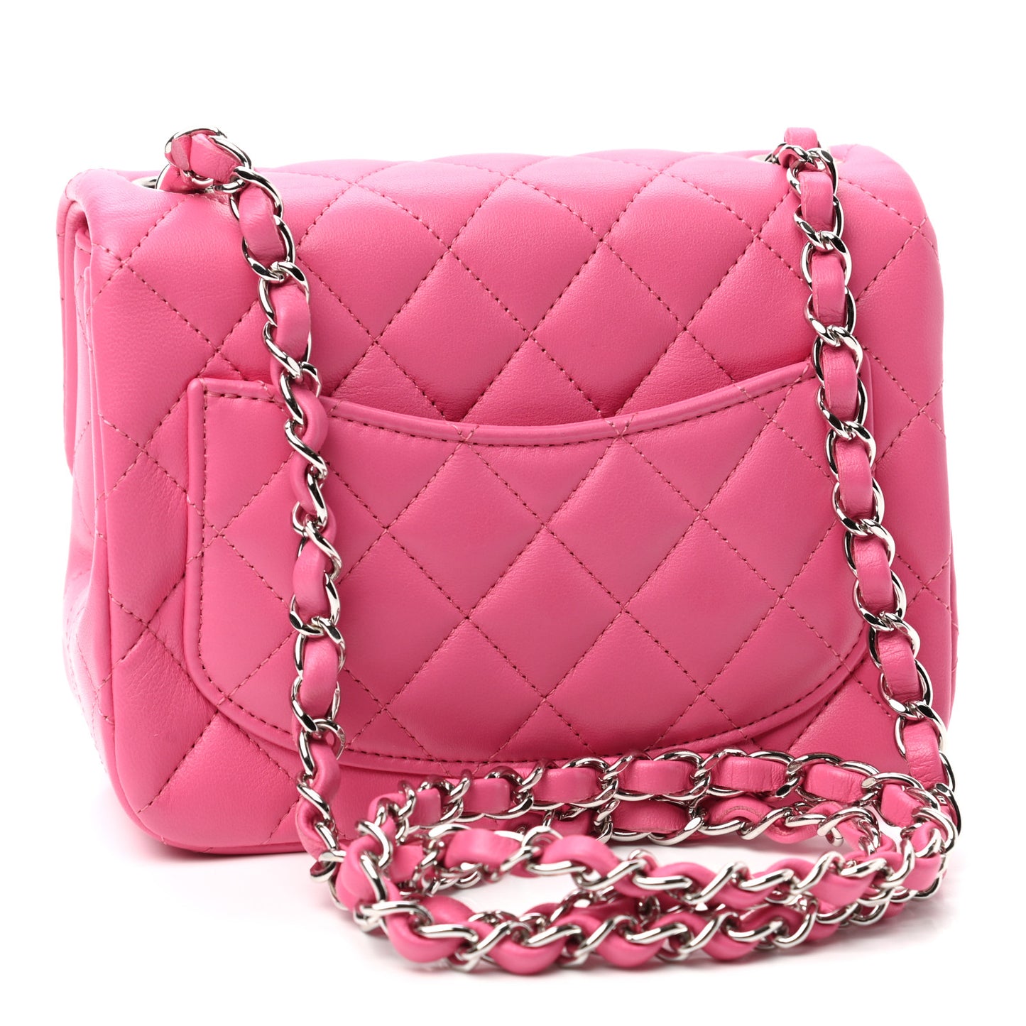 Lambskin Quilted Mini Square Flap Pink