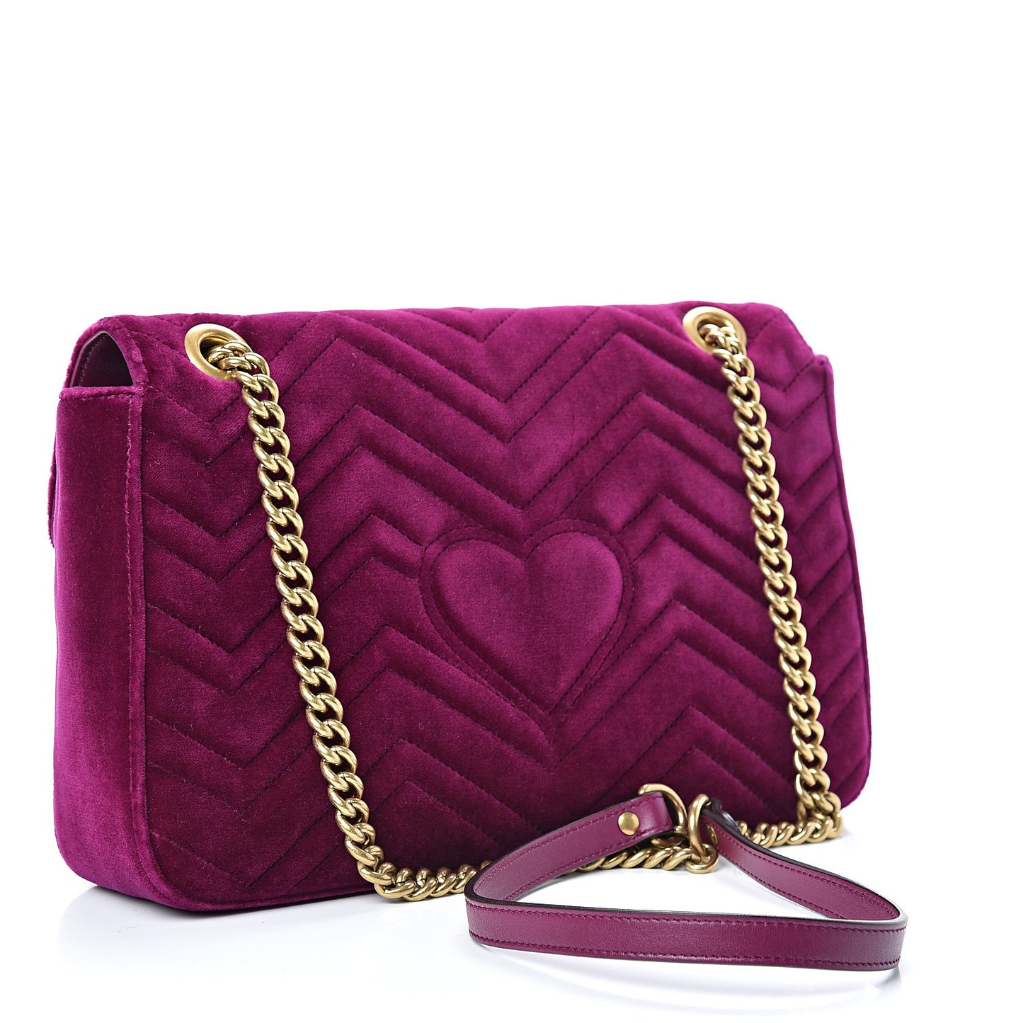 Velvet Matelasse Medium GG Marmont Shoulder Bag Rubin