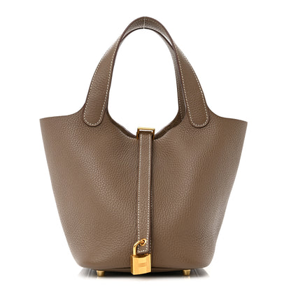 Hermes Taurillon Clemence Picotin Lock 18 PM Etoupe 1 of 12