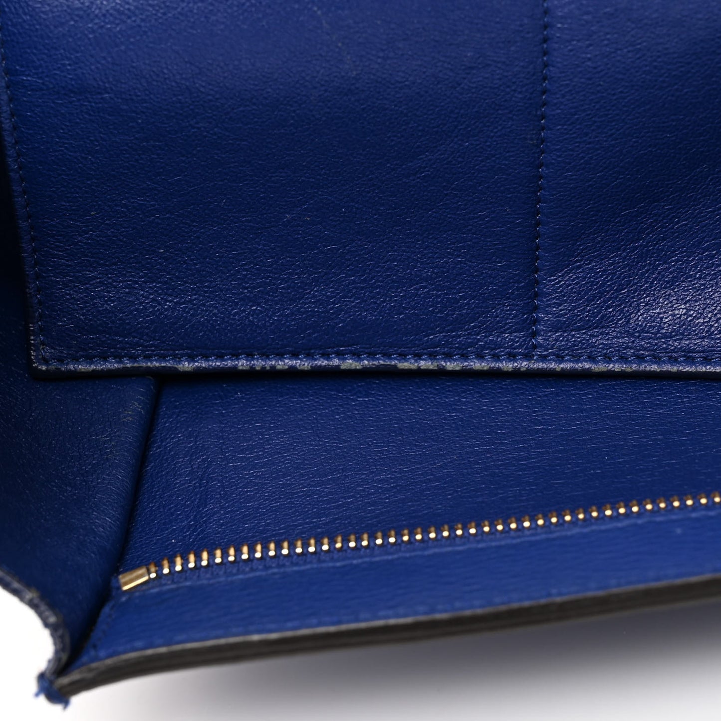 Drummed Calfskin Suede Medium Trapeze Indigo