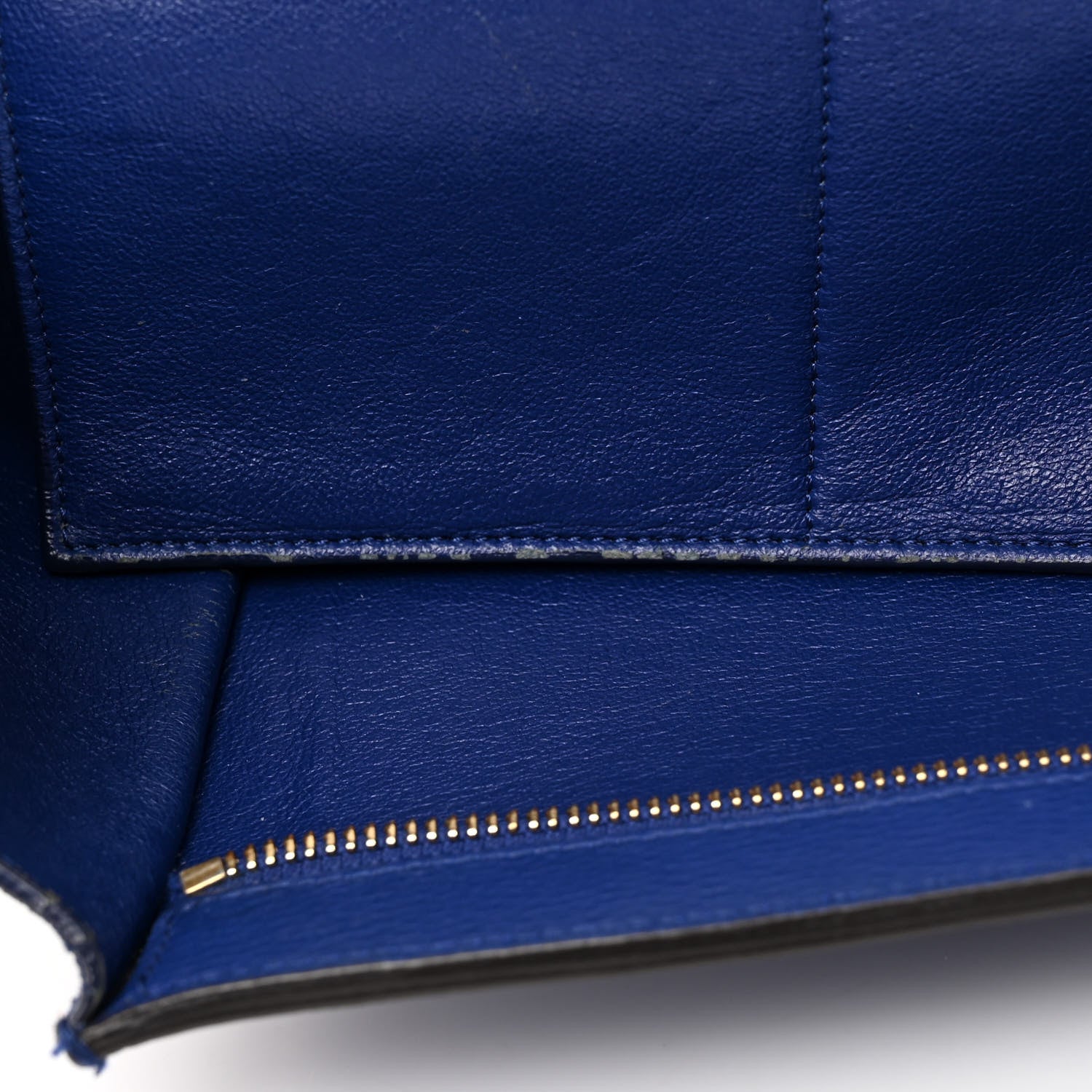 Celine Drummed Calfskin Suede Medium Trapeze Indigo 12 of 19