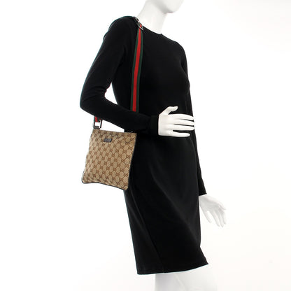 Gucci Monogram Web Small Flat Messenger Bag Dark Brown 2 of 7
