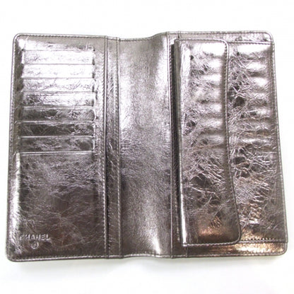 Chanel Leather CC Bow Wallet Metallic Silver 5 of 9
