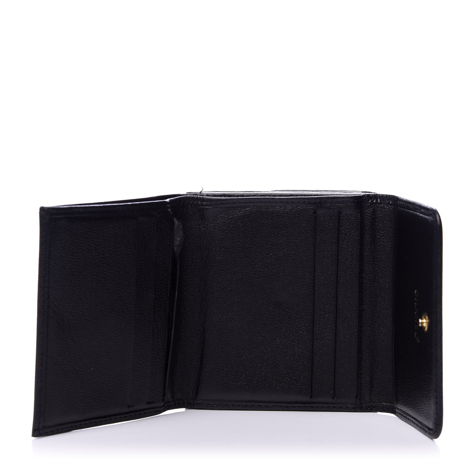 Chanel Goatskin Compact Double Sided Wallet Black 5 of 10