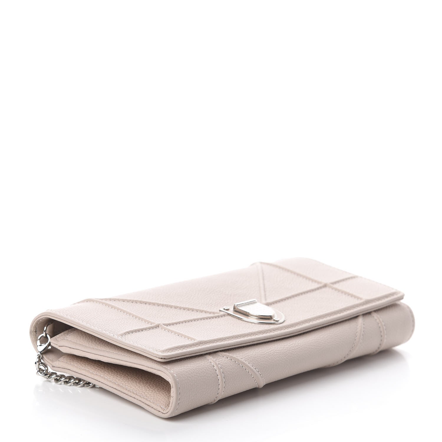 Christian Dior Grained Calfskin Diorama Croisiere Chain Wallet Rose Poudre 3 of 7