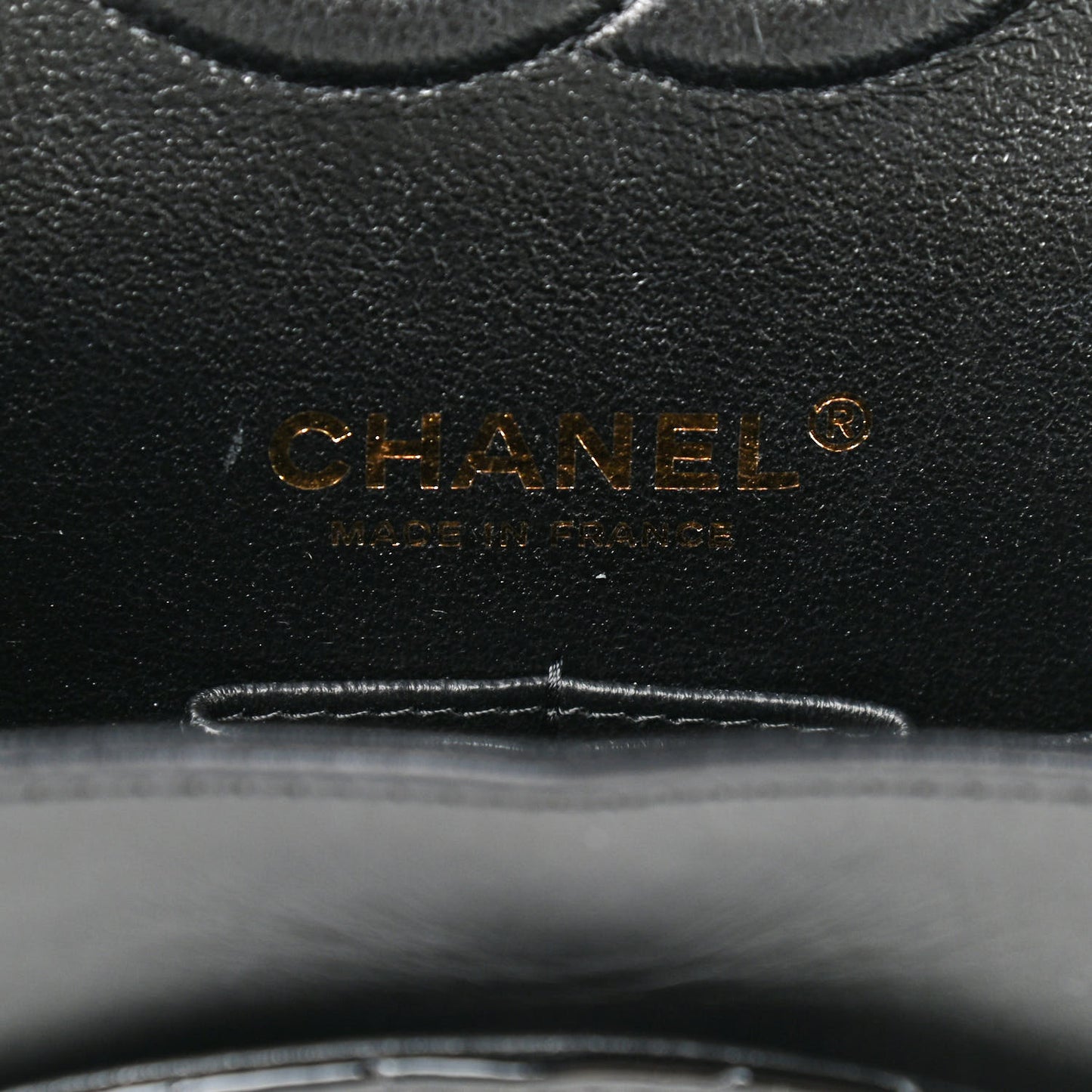 Patent Quilted Medium Double Flap Black