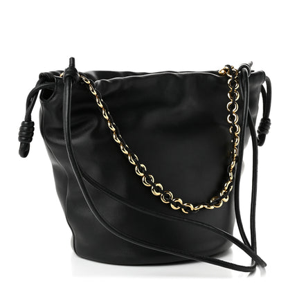 Loewe Mellow Nappa Donut Chain Mini Flamenco Knot Clutch Black 3 of 9