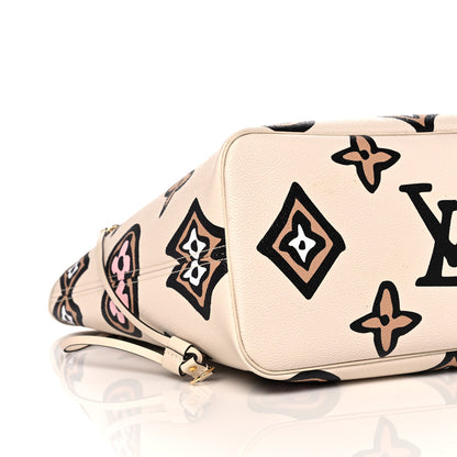 Louis Vuitton Monogram Giant Wild At Heart Neverfull MM Creme 8 of 10