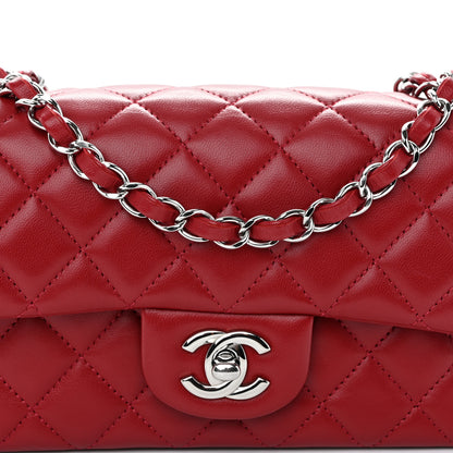 Chanel Lambskin Quilted Mini Rectangular Flap Red 8 of 10