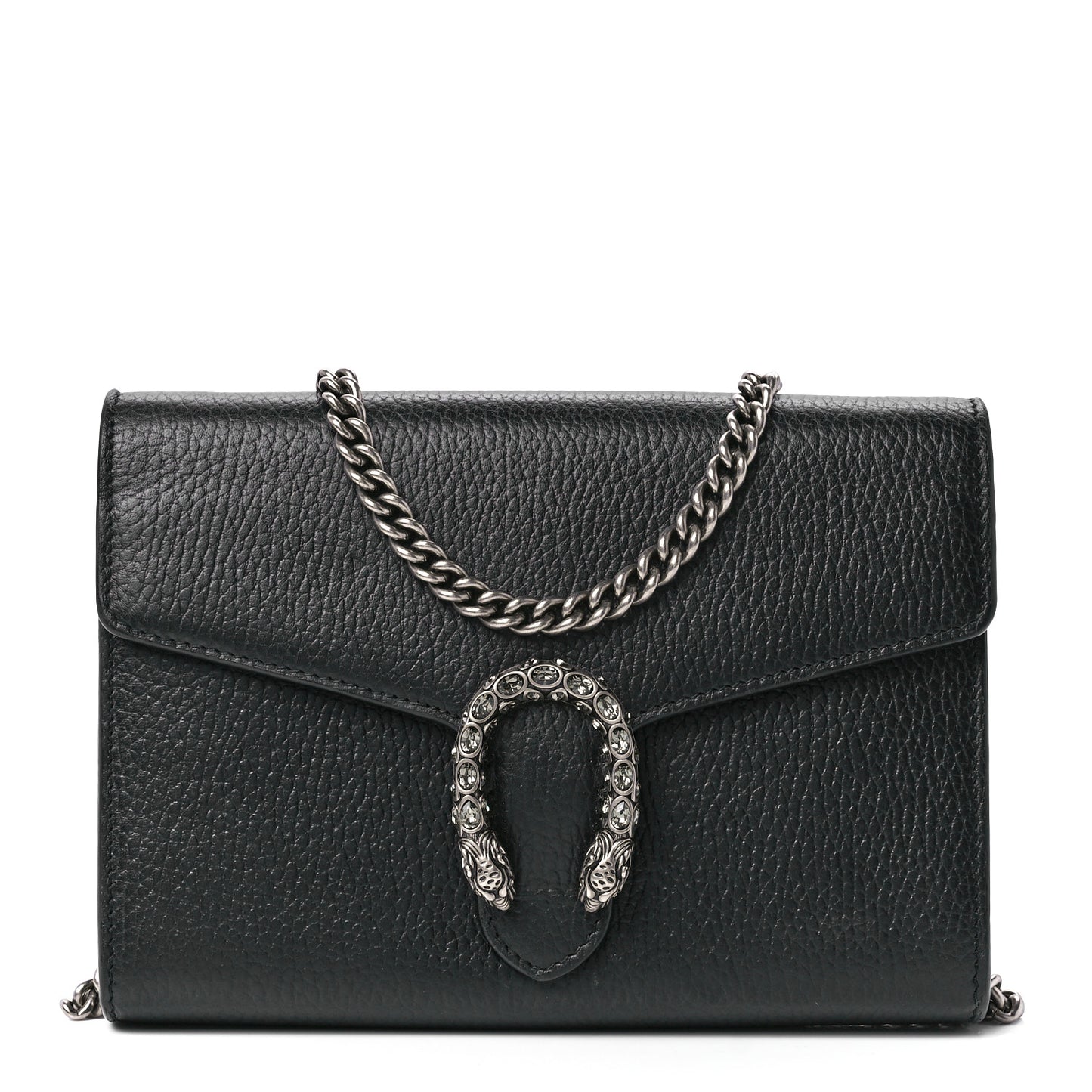 Calfskin Mini Dionysus Chain Wallet Black