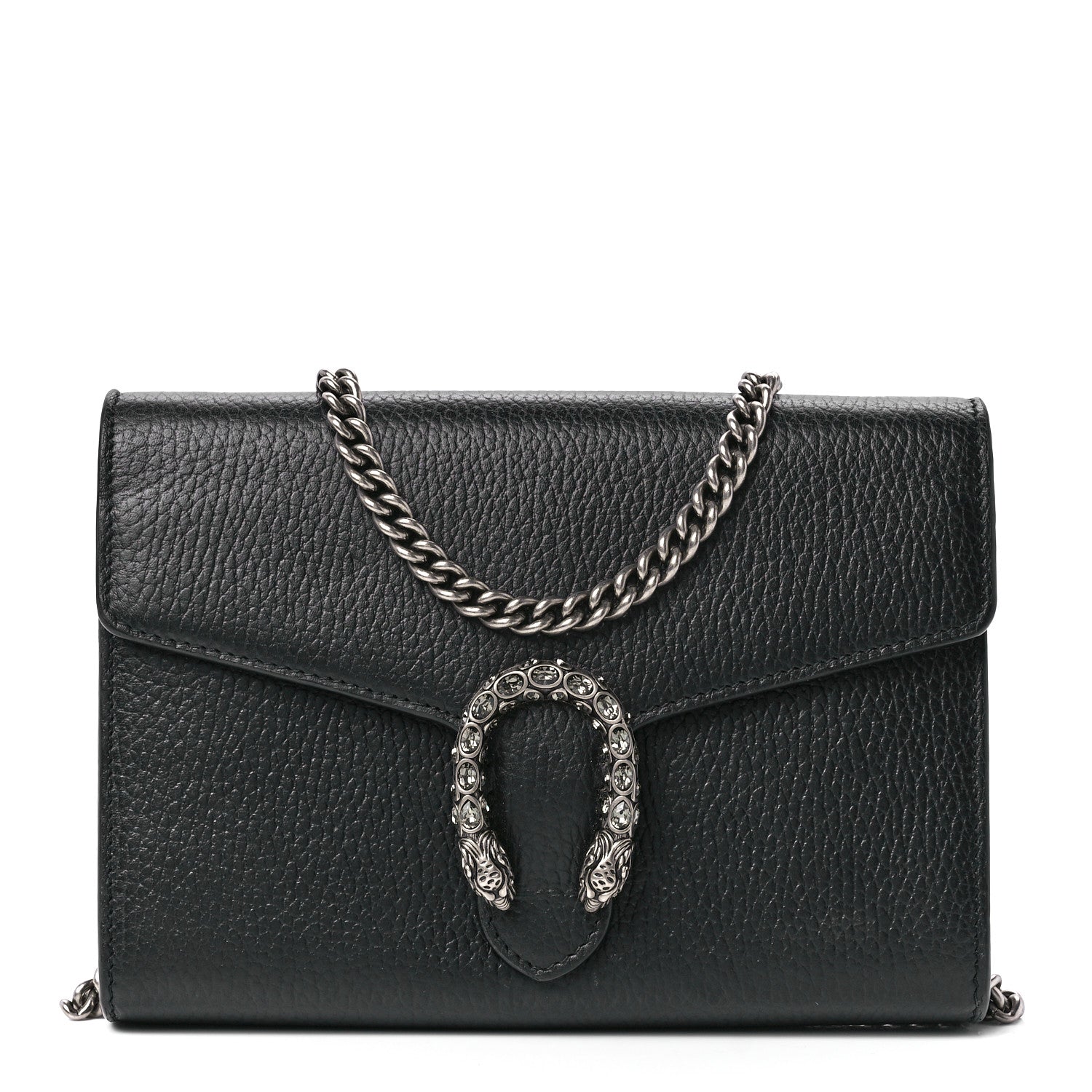 Gucci Calfskin Mini Dionysus Chain Wallet Black 1 of 12