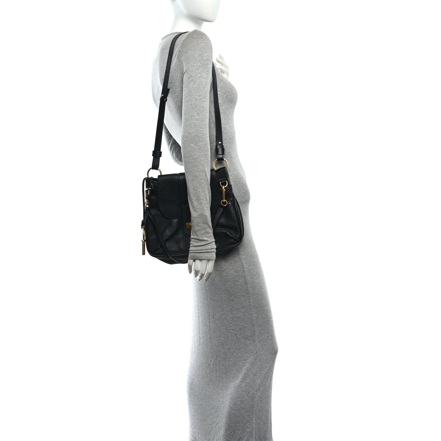 Chloe Grained Lambskin Calfskin Small Lexa Shoulder Bag Black 2 of 10