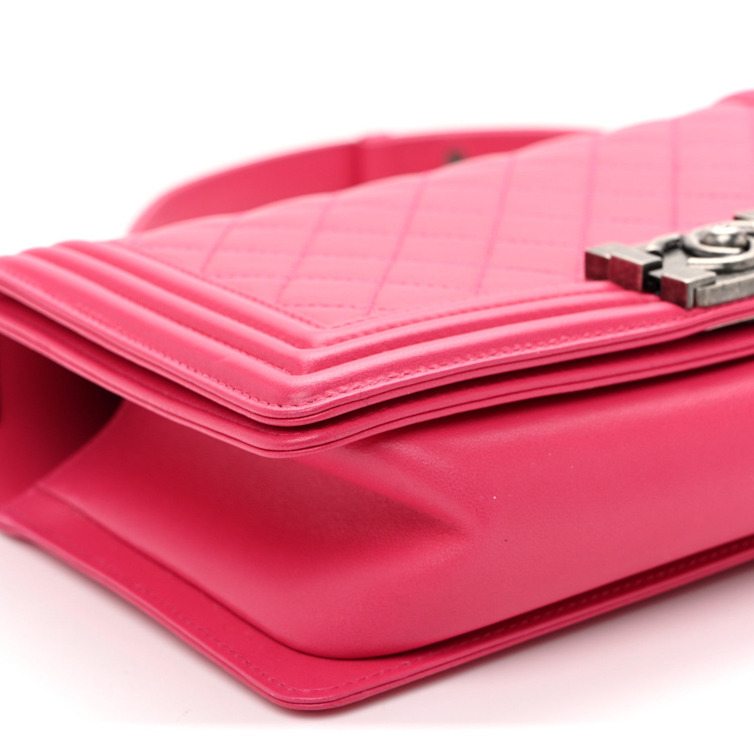 Chanel Lambskin Quilted Medium Boy Flap Dark Pink 9 of 11