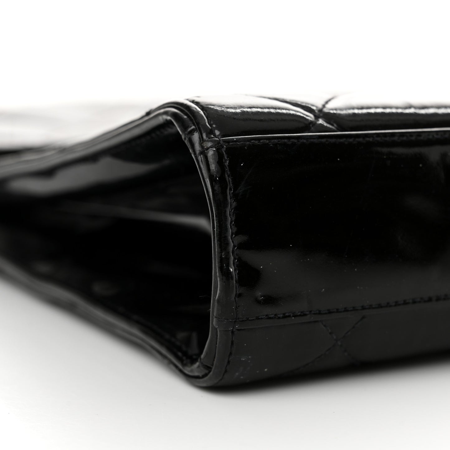 Patent Quilted Briefcase Laptop Bag Black