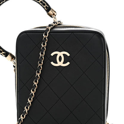 Chanel Calfskin Stitched Cup Of Tea Vanity Case Black 8 of 10