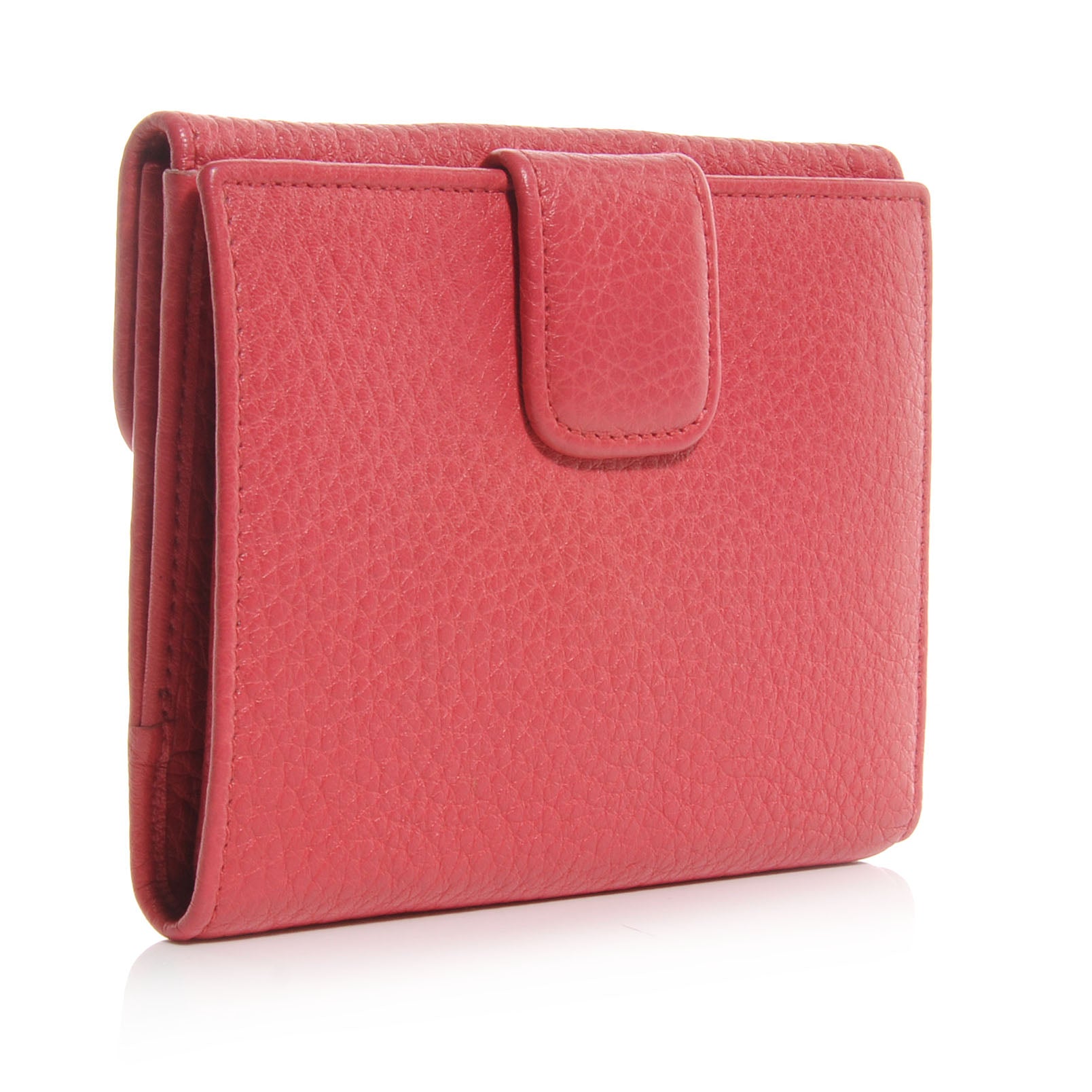 Prada Vitello Daino Compact Wallet Peonia 3 of 9