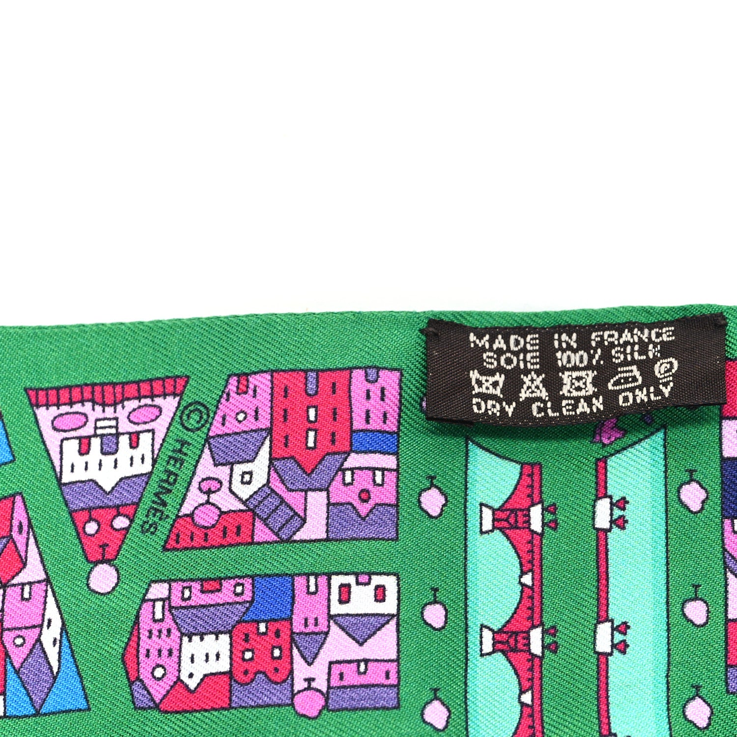 Hermes Silk Rive Droite Rive Gauche Twilly Vert Rose Bleu 3 of 3