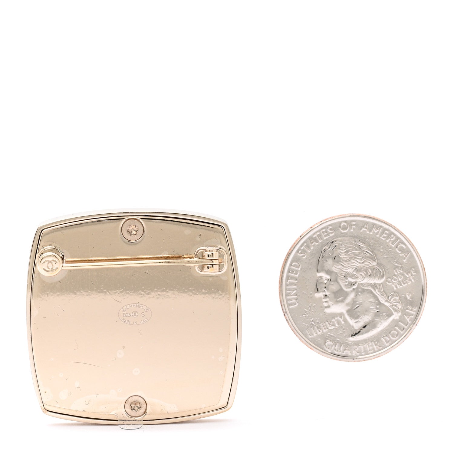 Chanel Pearl Resin Crystal CC No 5 Eyeshadow Brooch Gold Pearly 2 of 4