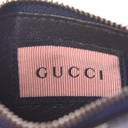 Gucci Calfskin GucciGhost Coin Case Card Holder Blue Agata Hibiscus Red 6 of 8