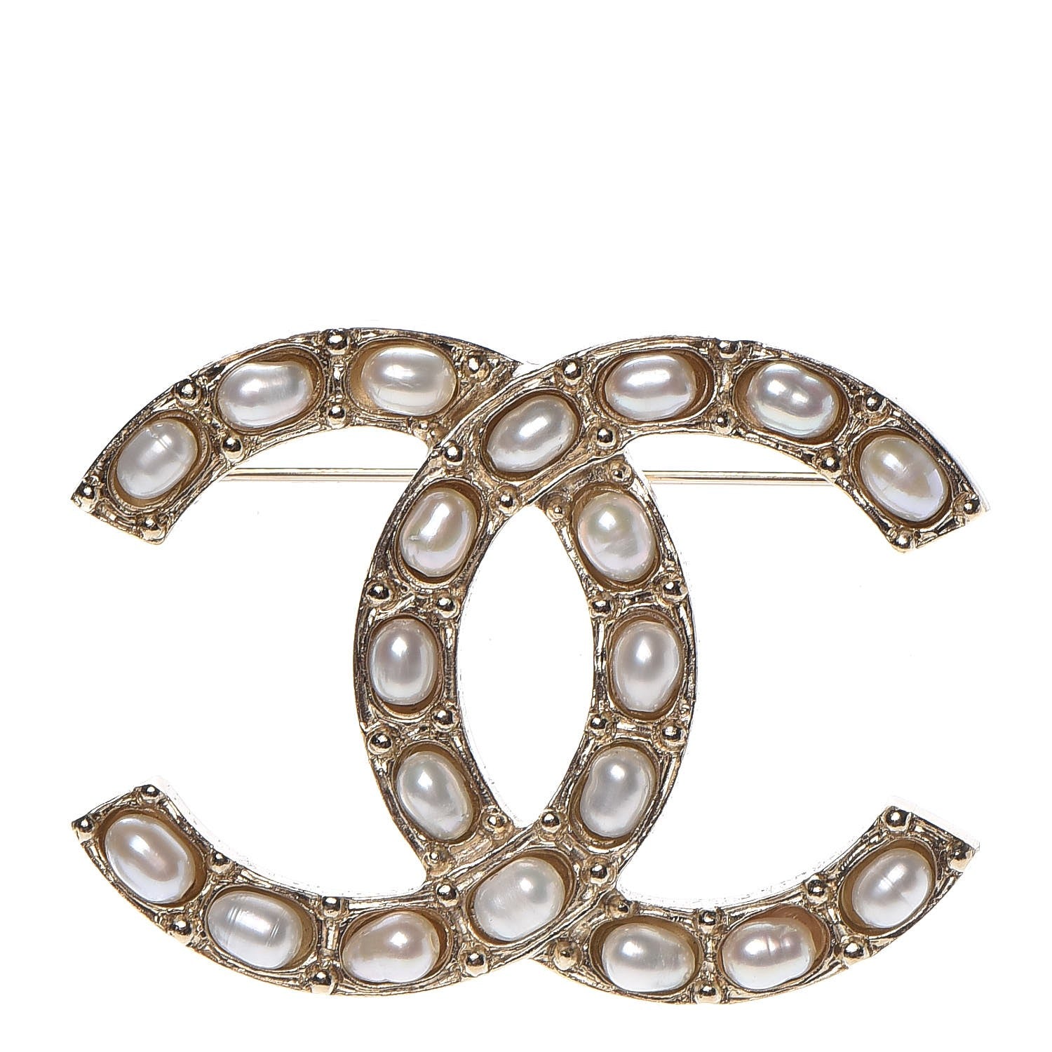 Chanel Pearl Studded CC Brooch Pin 1 of 6