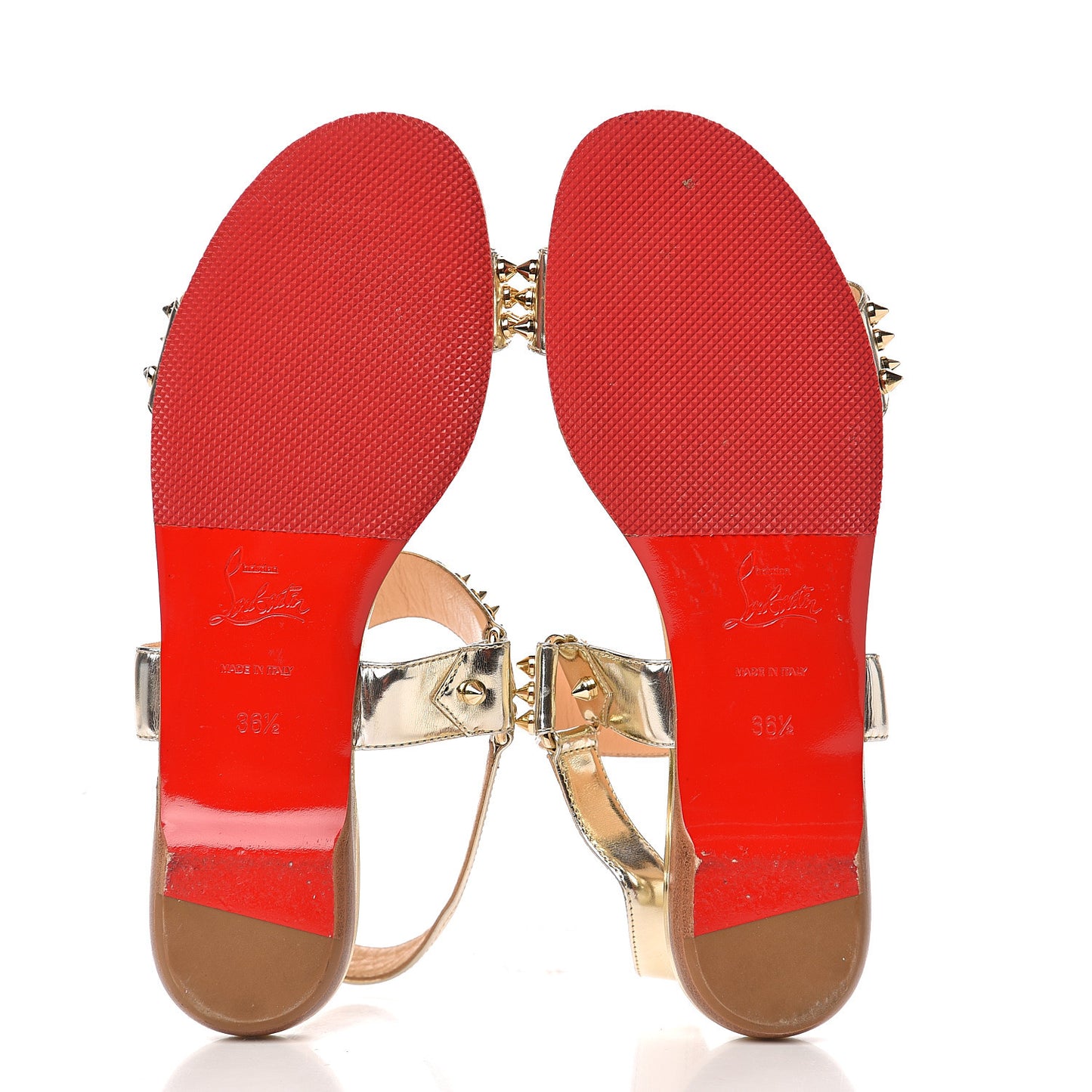 Specchio Spike Bikee Flat Sandals 36.5 Light Gold