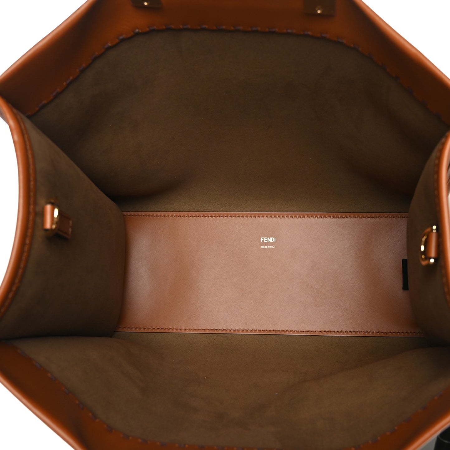 Vitello King Plexiglass Medium Fendi Sunshine Shopper Tote Cuoio