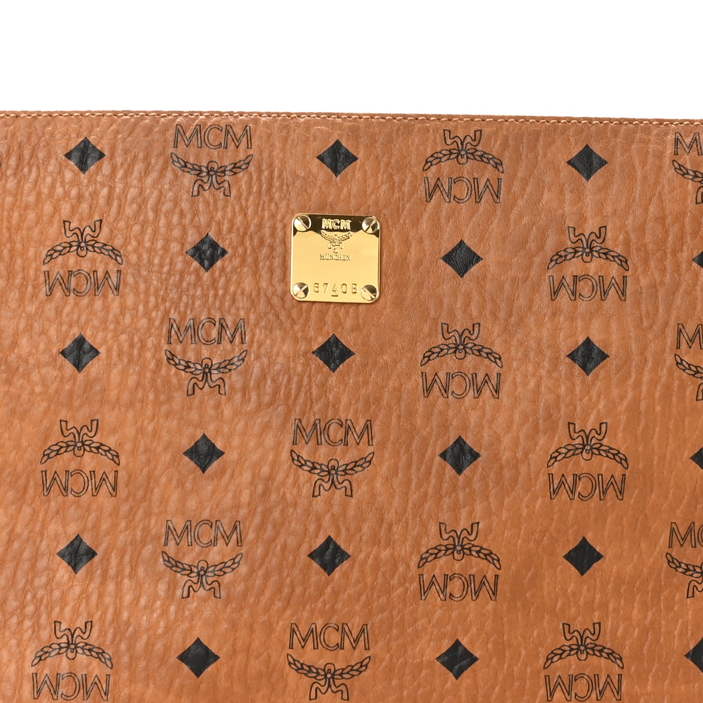 Visetos Large Zip Pouch Cognac