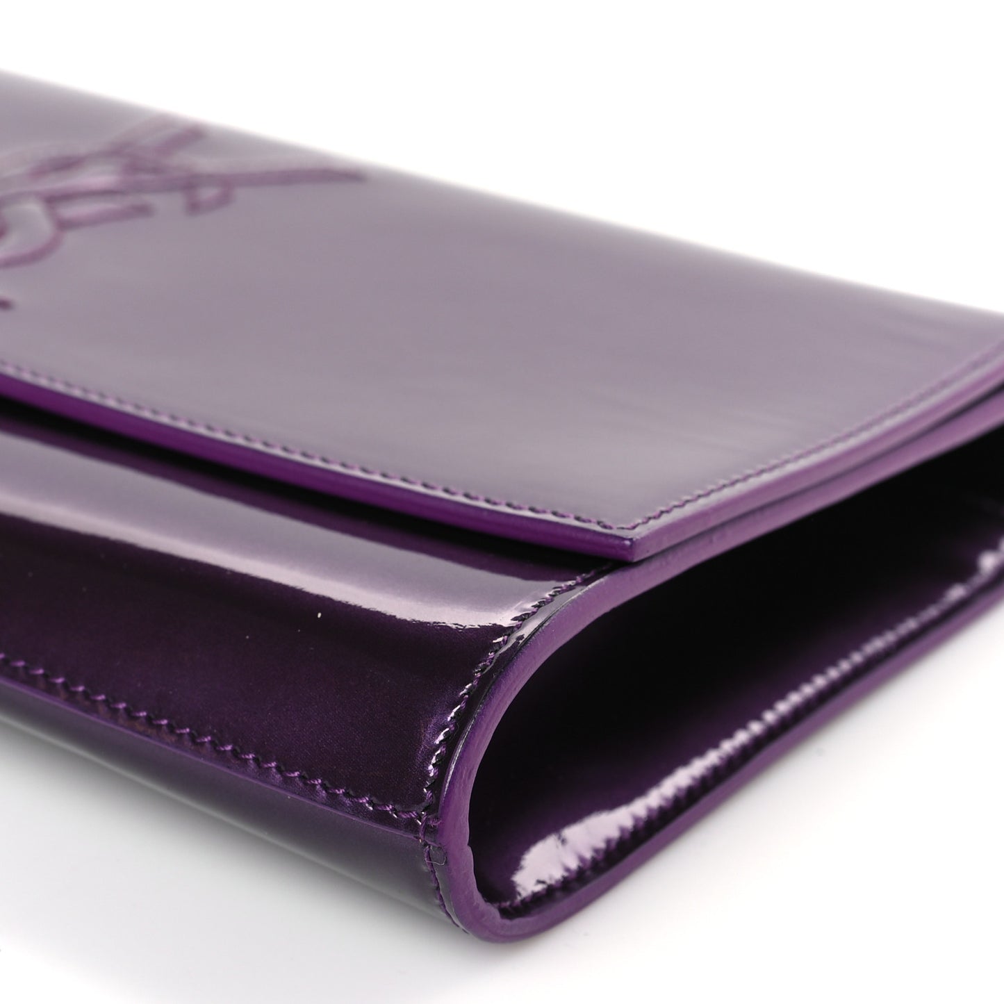 Patent Calfskin Monogram Large Belle De Jour Clutch Purple