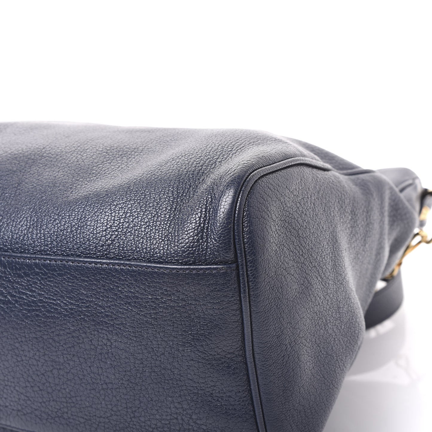 Chevre Gold Metallic Edge Hardware Velo Bleu Nuit Dark Sea