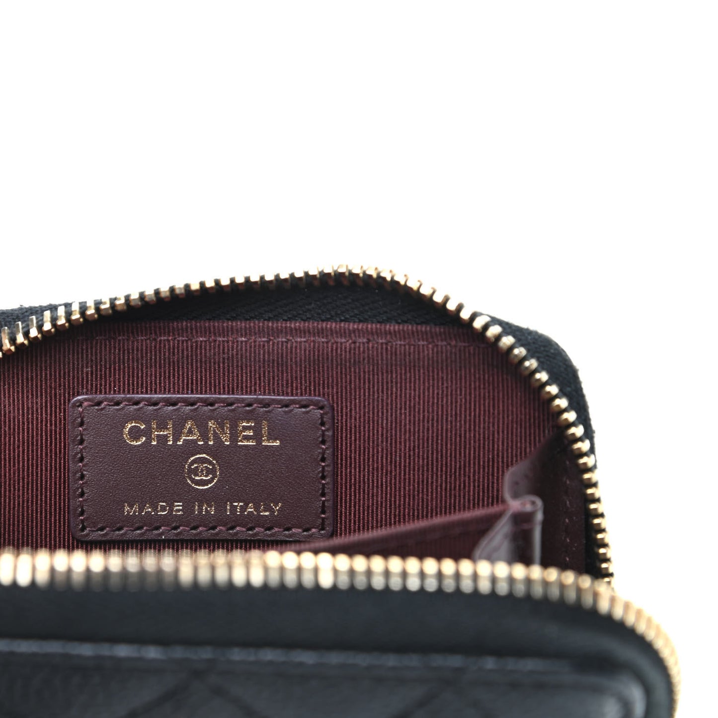 Caviar Quilted Zip Coin Purse Black