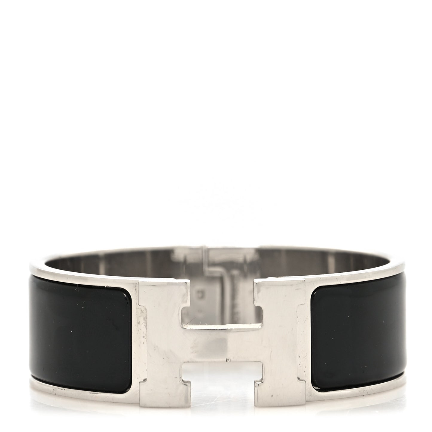 Enamel Wide Clic Clac H Bracelet GM Black