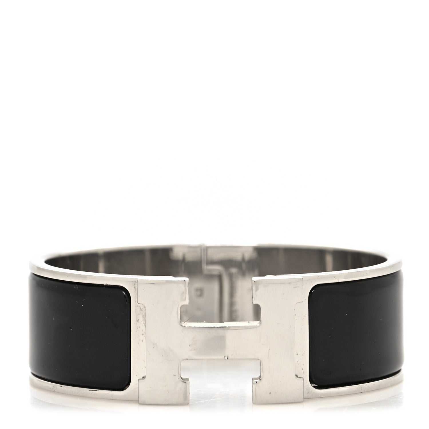 Hermes Enamel Wide Clic Clac H Bracelet GM Black 1 of 5