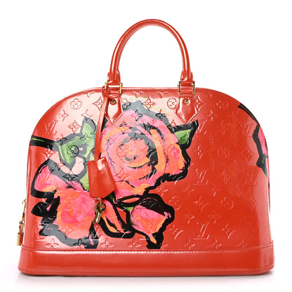 Louis Vuitton Vernis Roses Alma MM Orange Sunset 1 of 10