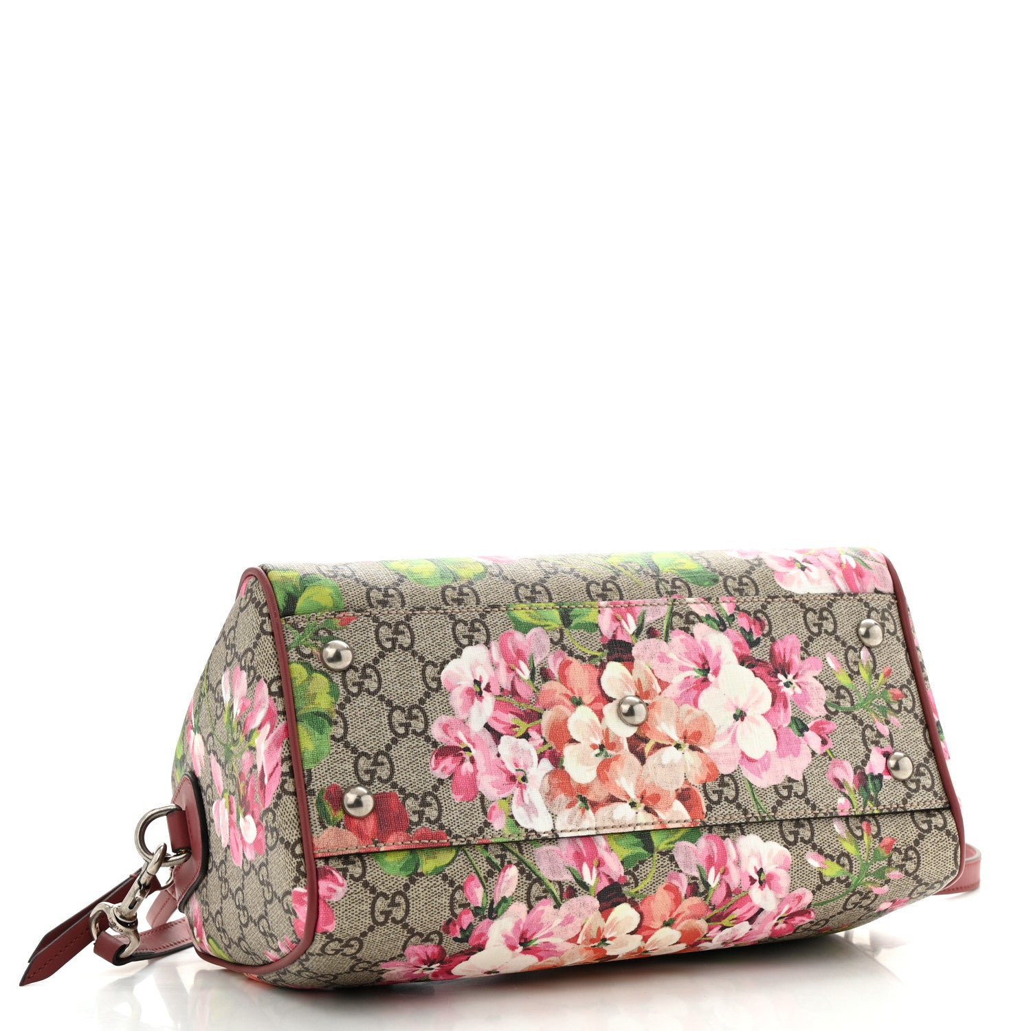 Gucci GG Supreme Monogram Blooms Small Boston Beige Multicolor Dry Rose 4 of 10