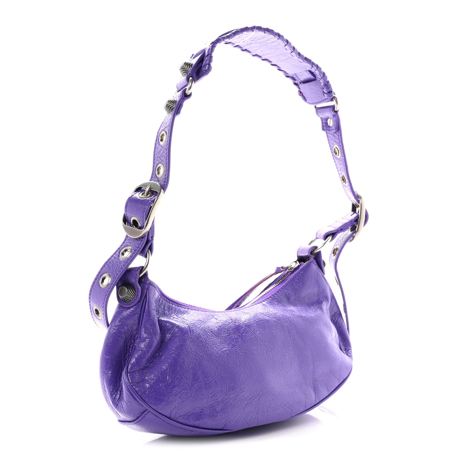 Balenciaga Agneau Arena Le Cagole Shoulder Bag XS Purple 4 of 11