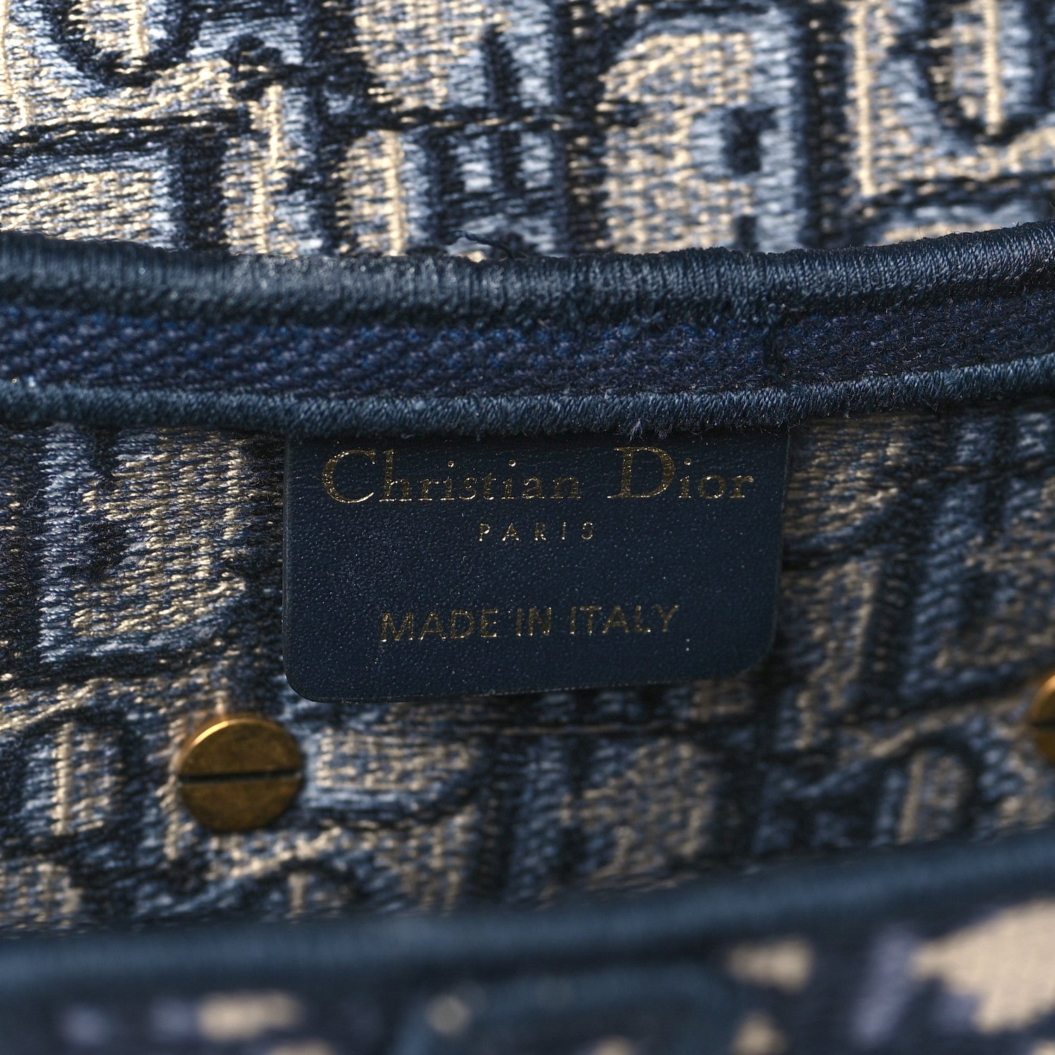 Christian Dior Oblique Embroidered Saddle Bag Blue 6 of 9