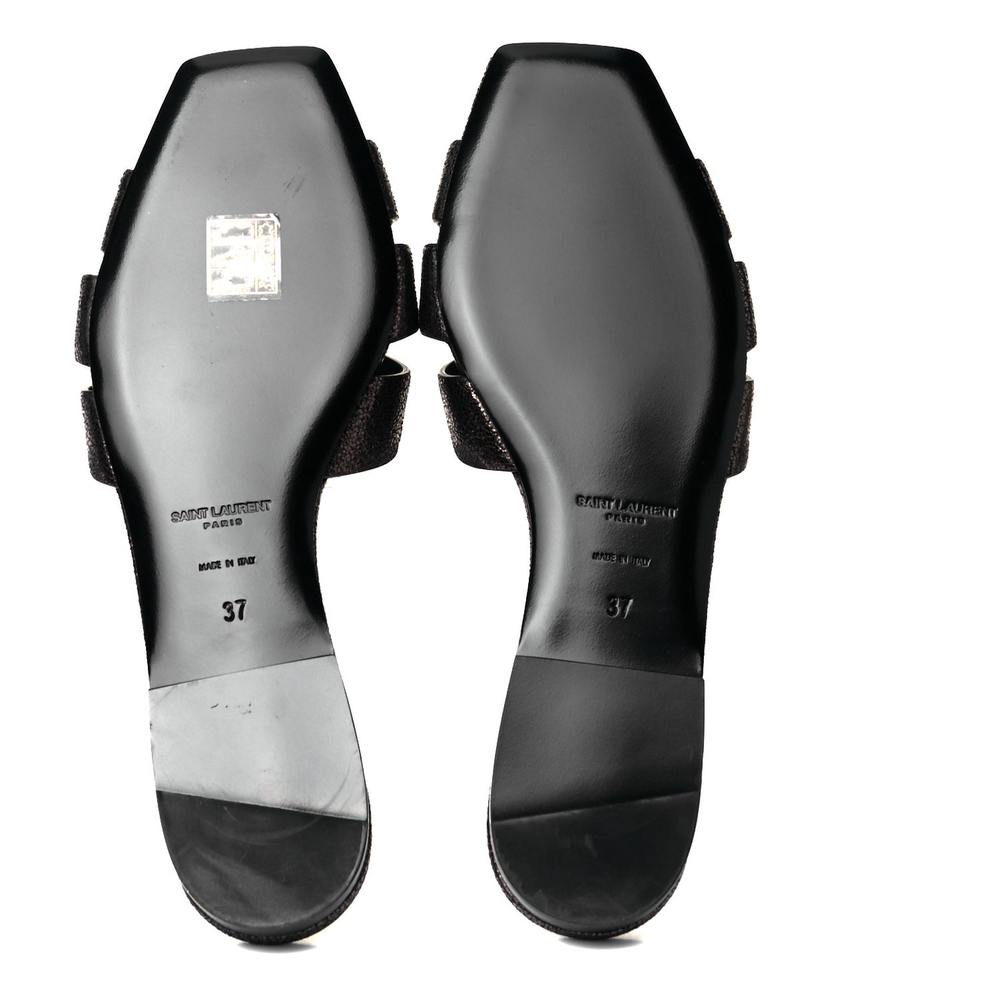 Evora Nu Pied 05 Slide Sandals 37 Black Gunmetal