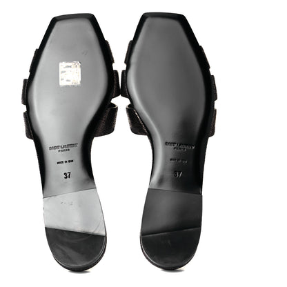 Saint Laurent Evora Nu Pied 05 Slide Sandals 37 Black Gunmetal 5 of 8