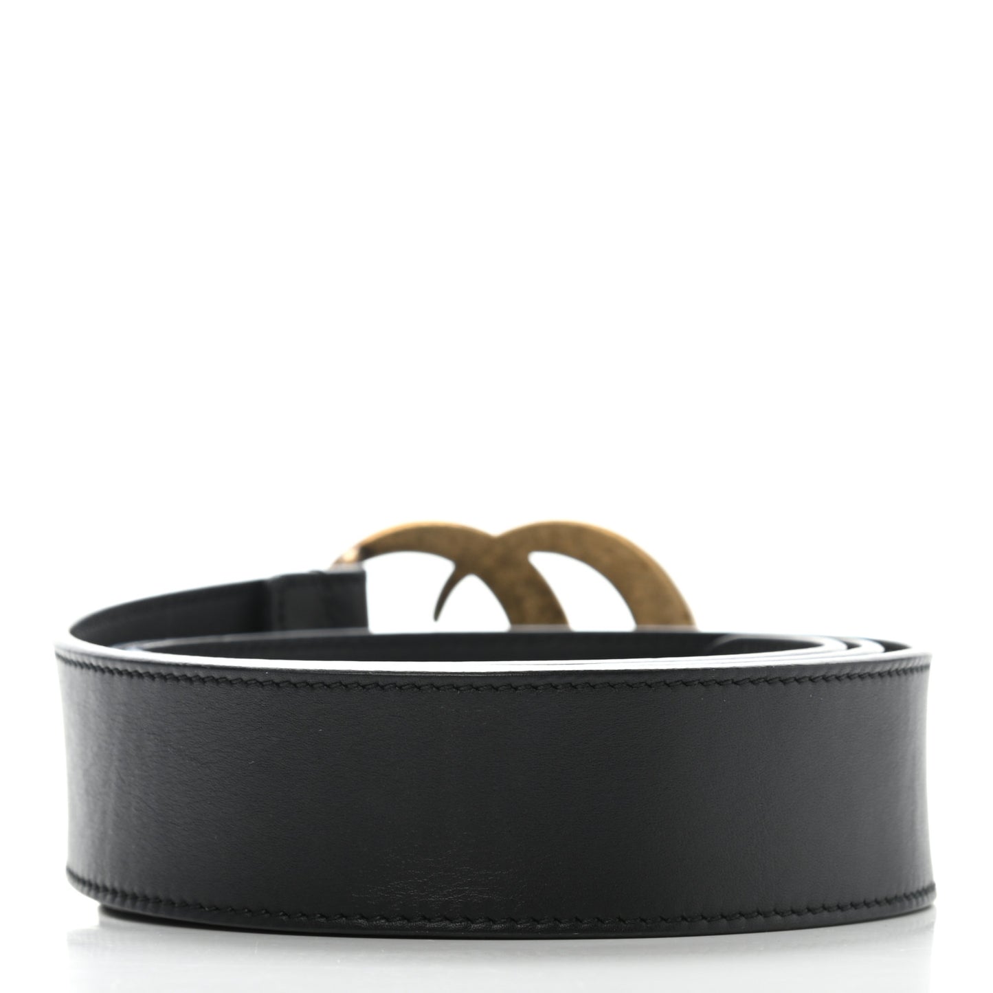 Moon Calfskin Pearl Double G 40mm Belt 100 40 Black Cream