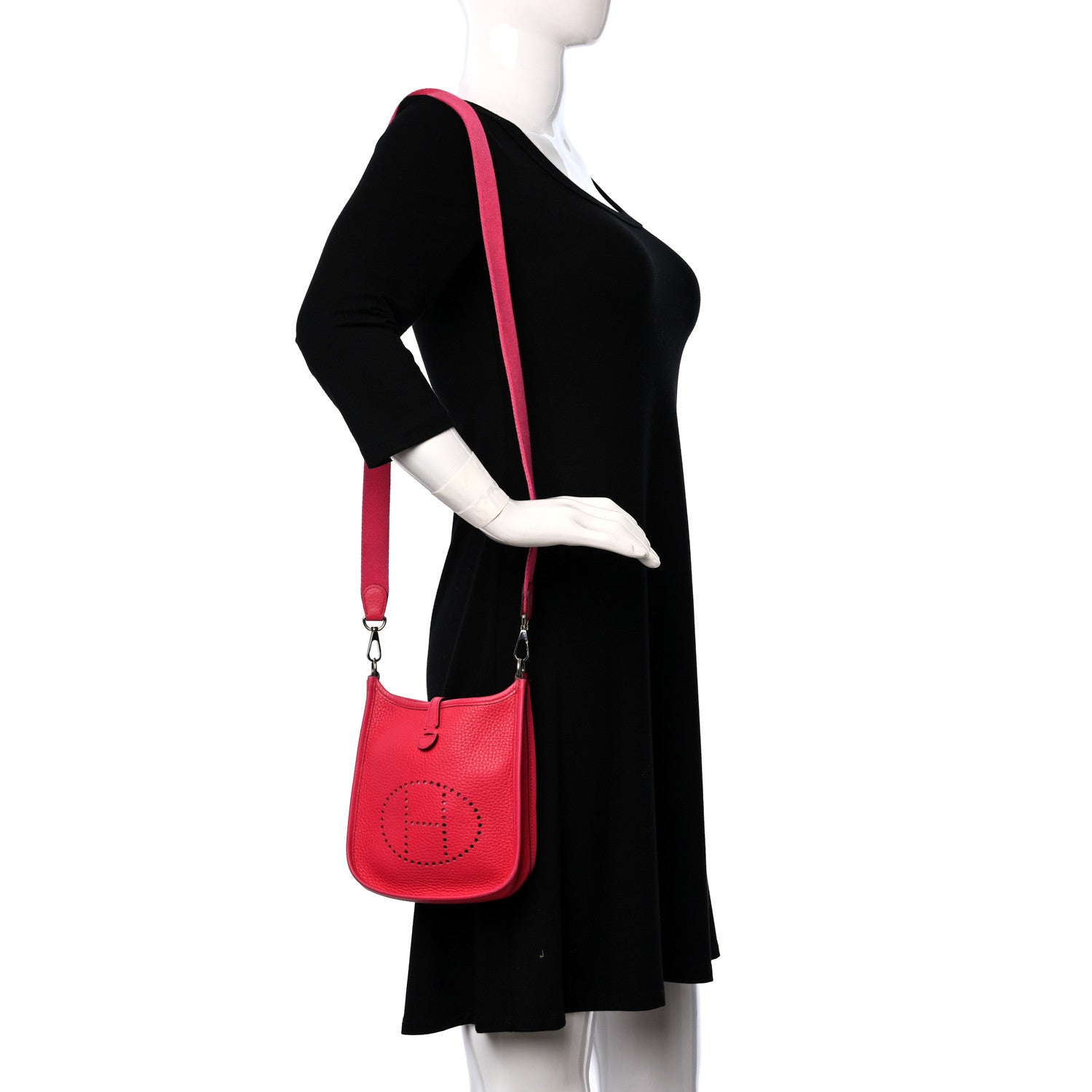 Hermes Taurillon Clemence Evelyne TPM Rose Extreme 2 of 10