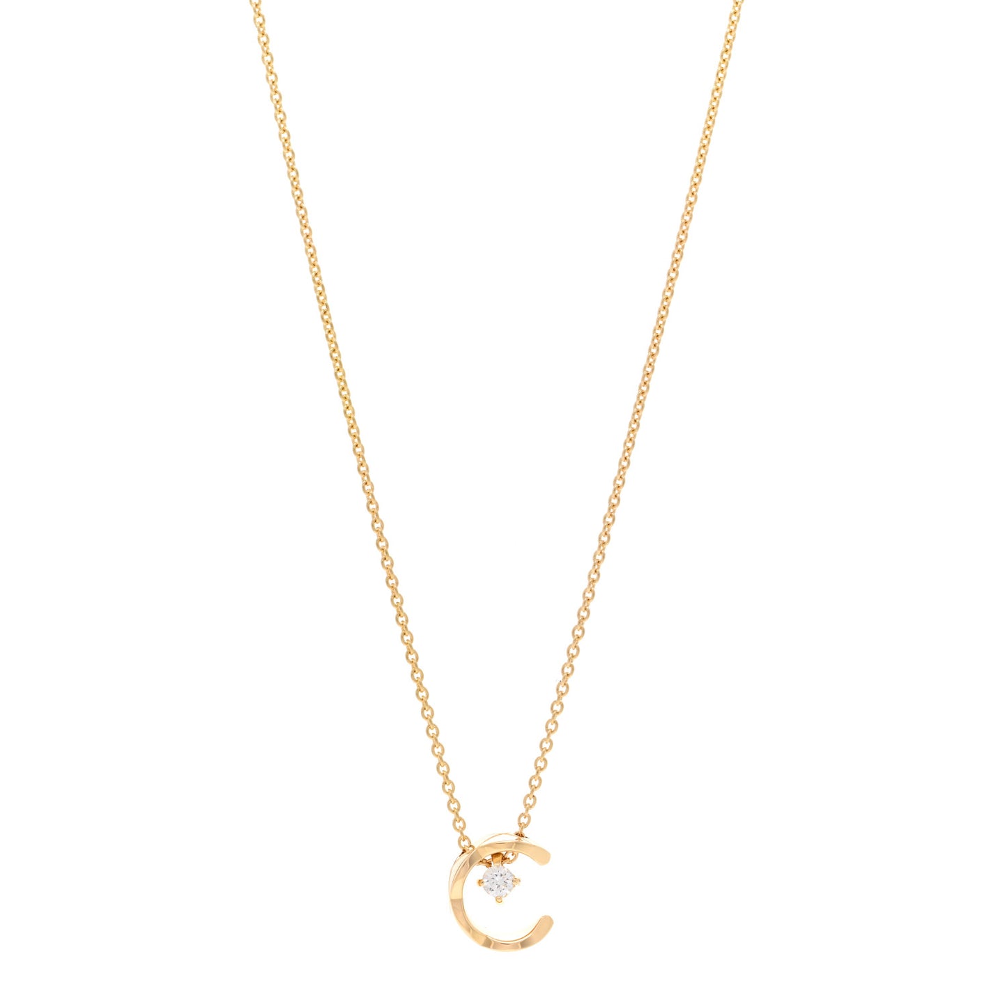 18K Yellow Gold Diamond Coco Crush C Necklace