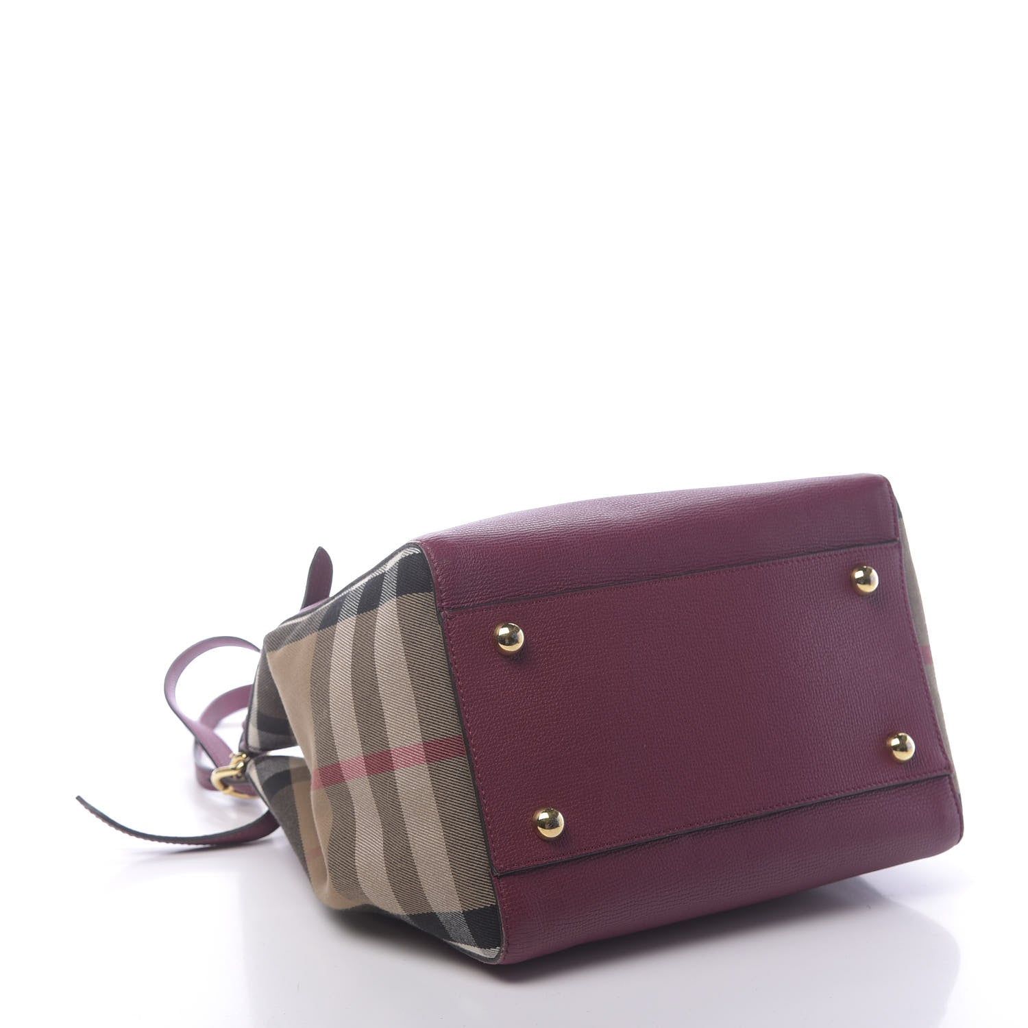 Burberry Grainy Calfskin House Check Small Canterbury Tote Berry Pink 4 of 13
