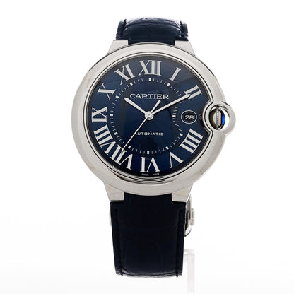 Cartier Stainless Steel Alligator 42mm Ballon Bleu De Cartier Automatic Watch Blue 1 of 5