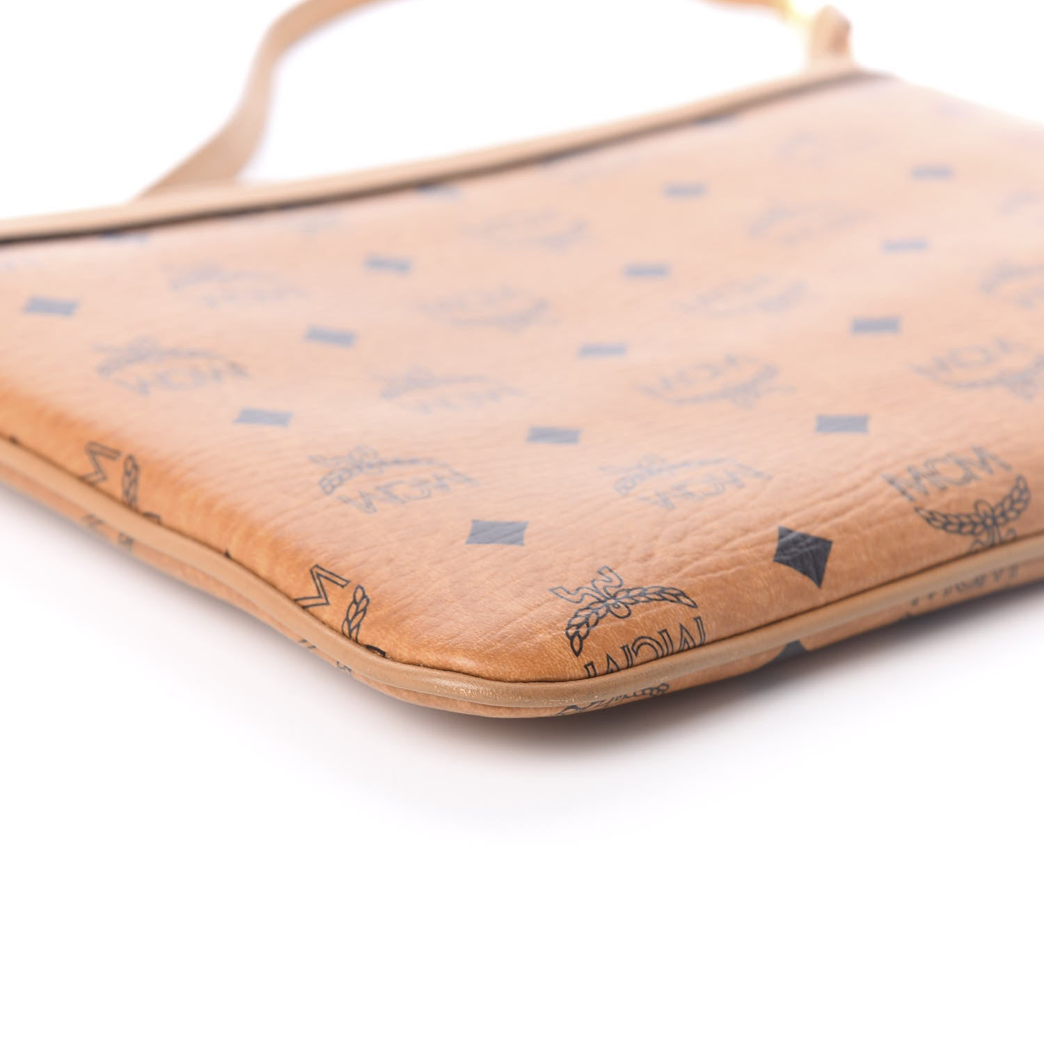 MCM Visetos Liz Shopper Tote Pouch Cognac 8 of 9