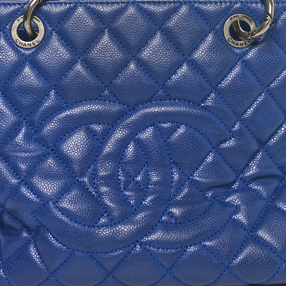 Chanel Caviar Quilted Grand Shopping Tote GST Blue 8 of 11
