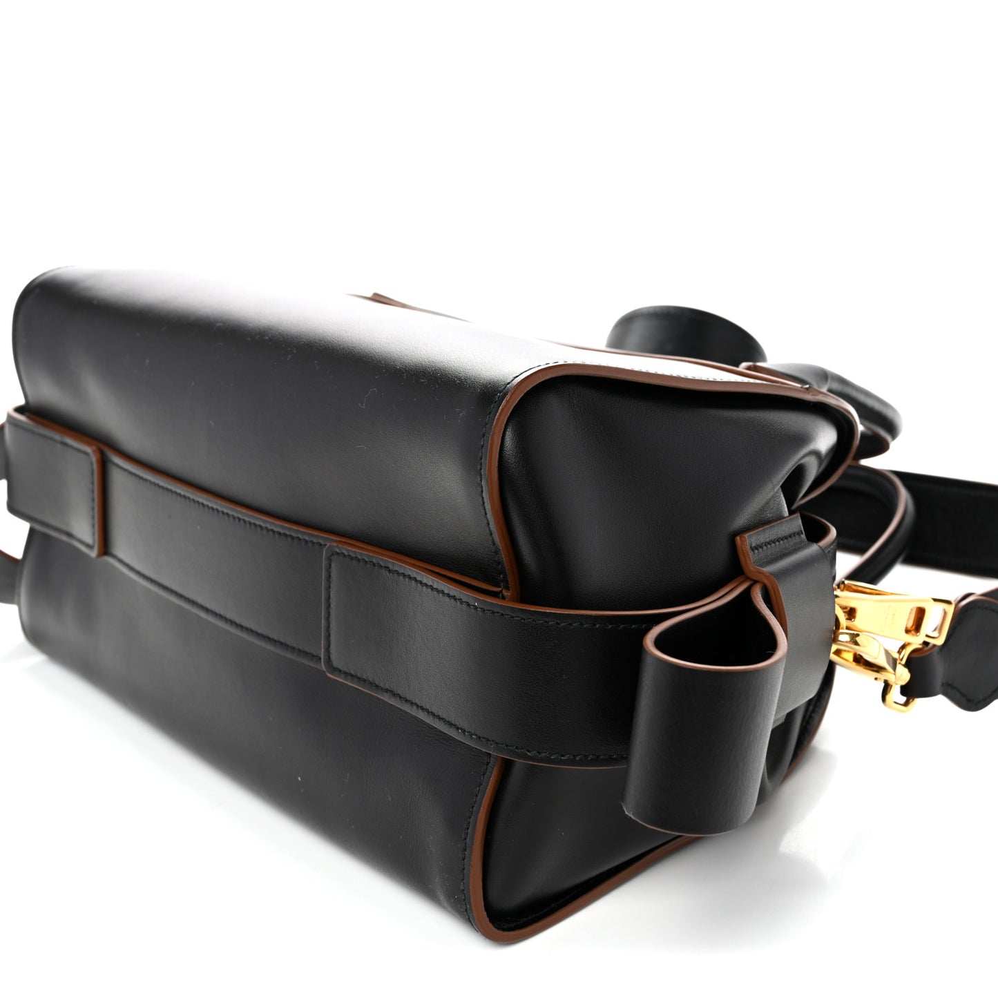 City Calf Ribbon Bowling Bag Black
