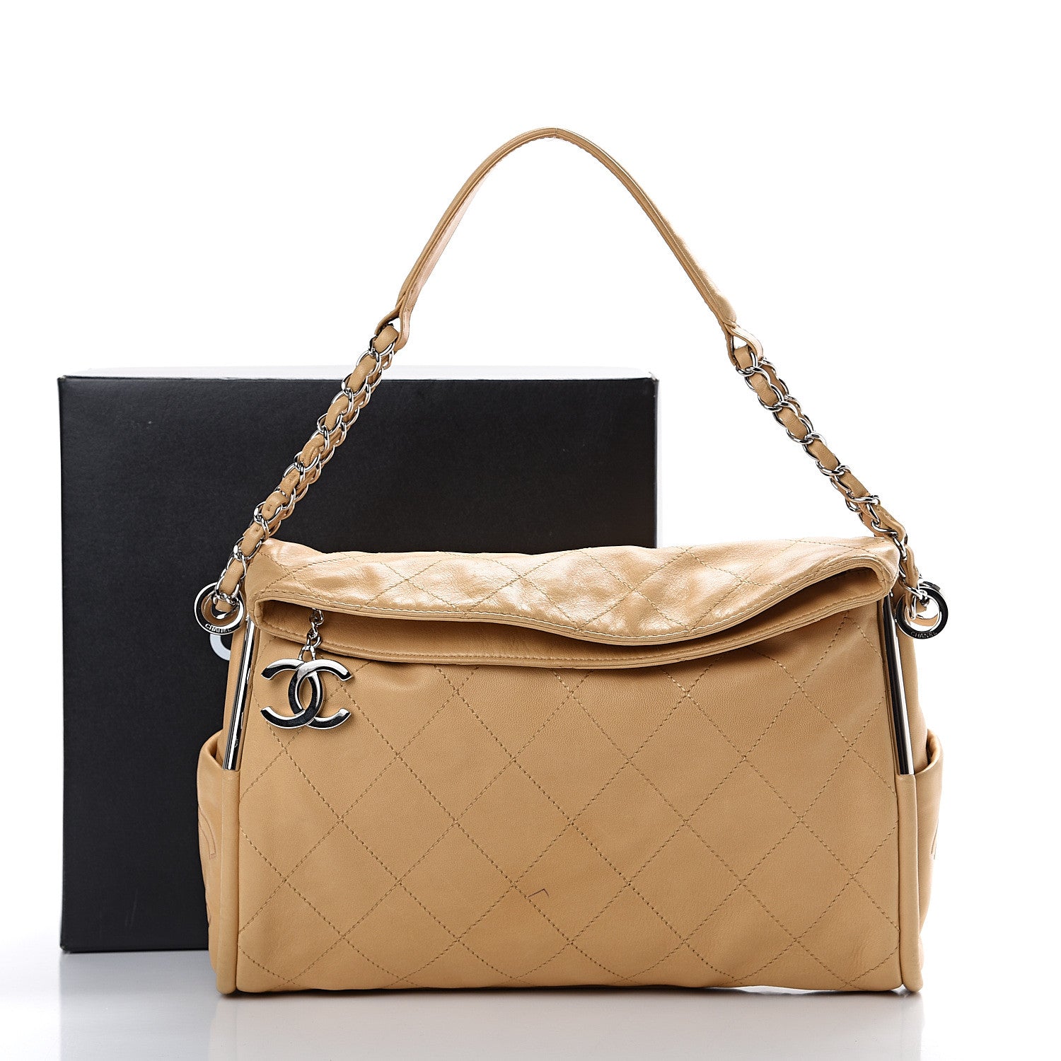 Chanel Lambskin Stitched Medium Ultimate Soft Tote Beige 13 of 13