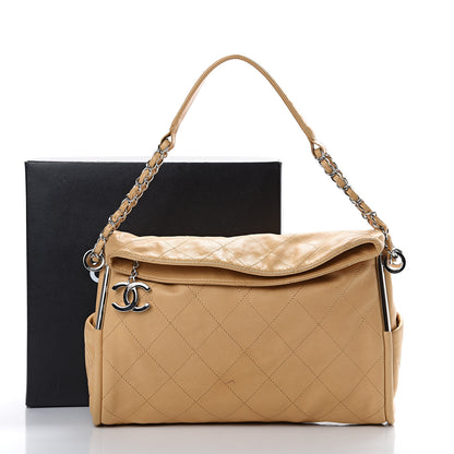 Chanel Lambskin Stitched Medium Ultimate Soft Tote Beige 13 of 13