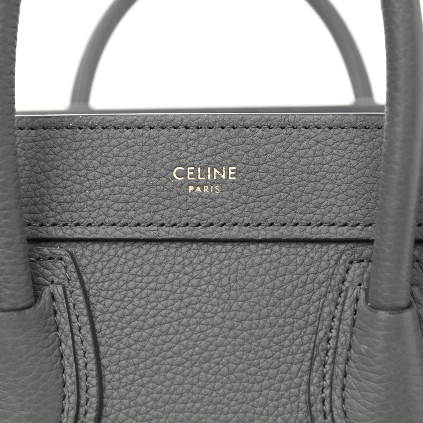 Baby Drummed Calfskin Nano Luggage Kohl