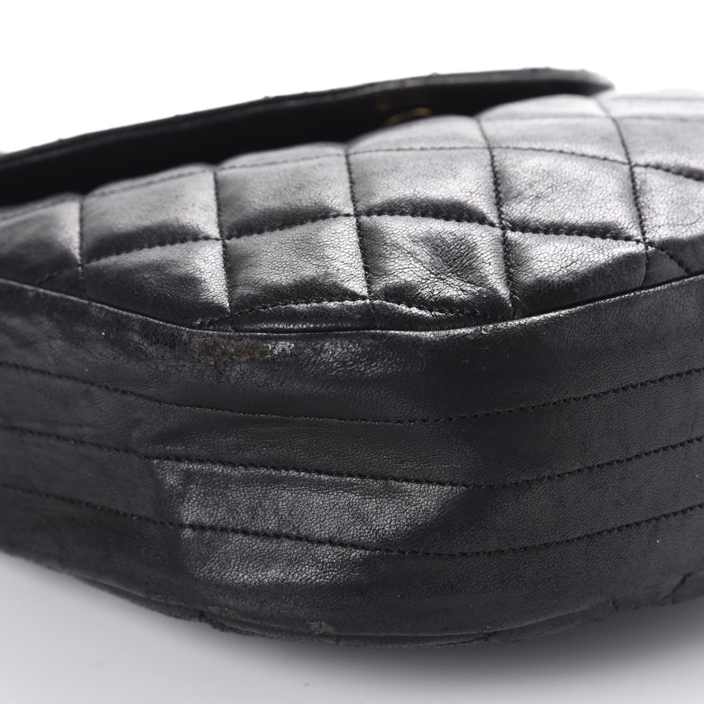 Quilted Lambskin Small Single Flap Black